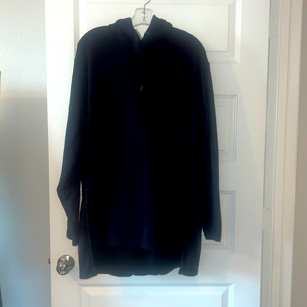 Athleta Sayulita Hoodie Sweatshirt Black SM oversized baggy active lounge wear